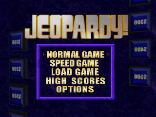 Jeopardy title screen for Playstation